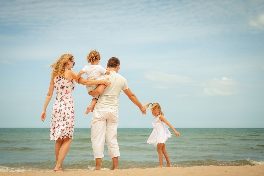 Family at beach